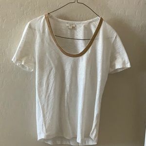 Jcrew beaded neck detail tee